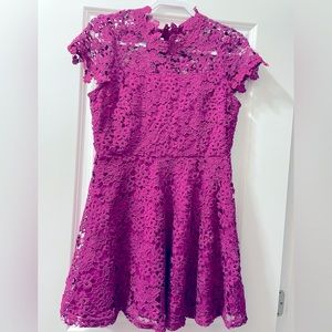 Ina Purple Lace Detailed Cocktail Dress - Size L